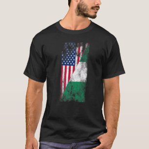 Usa Nigeria Flags  United States Of America Nigeri T-Shirt
