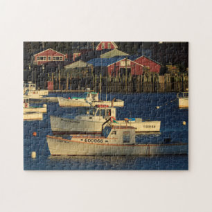 USA, North America, Maine, Bernard, Fishing Jigsaw Puzzle