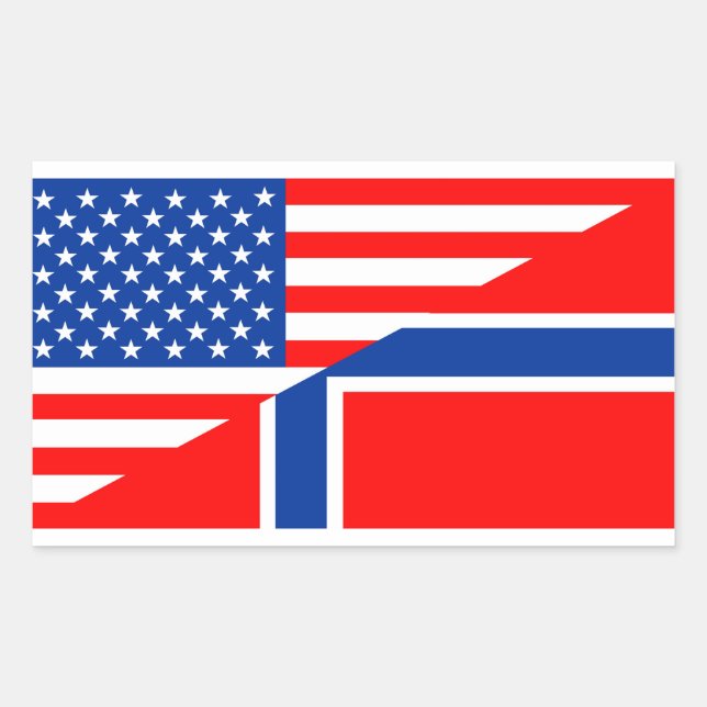 usa norway country half flag america symbol sticker (Front)