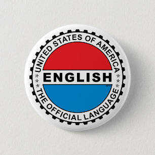 USA Official Language 2 Inch Round Button