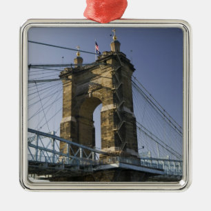 USA, Ohio, Cincinnati: Roebling Suspension 3 Metal Ornament