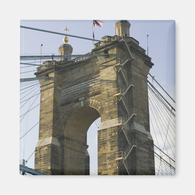 USA, Ohio, Cincinnati: Roebling Suspension Magnet (Front)