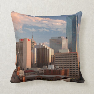 USA, Oklahoma, Oklahoma City, Elevated City Throw Pillow