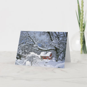 USA, Oregon, Clackamas County. Fresh snow Holiday Card