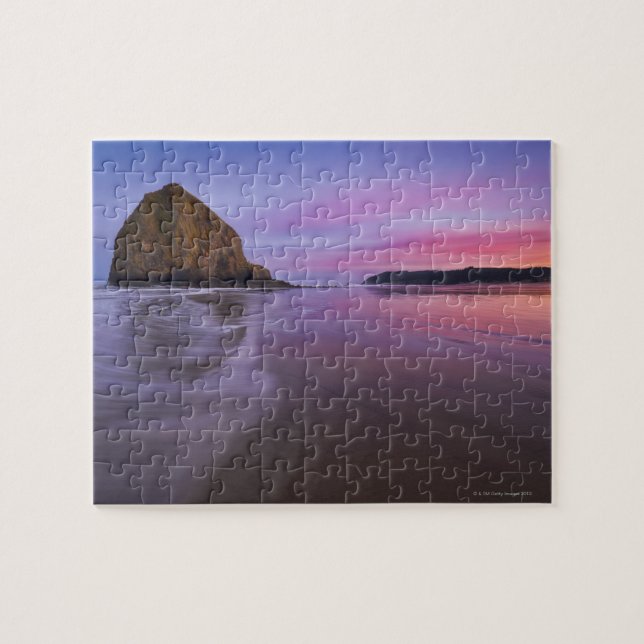 USA, Oregon, Clatsop County, Haystack Rock and Jigsaw Puzzle (Horizontal)