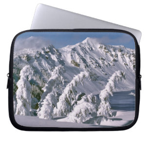 USA, Oregon, Crater Lake NP. Trees bow under the Laptop Sleeve