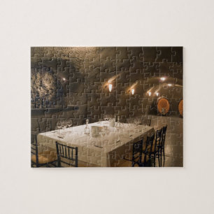 USA, Oregon, Dundee. Dining room in Archery Jigsaw Puzzle