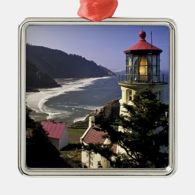 USA, Oregon, Florence. Heceta Head Lighthouse Metal Ornament (Front)