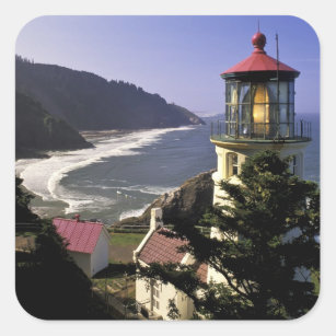 USA, Oregon, Florence. Heceta Head Lighthouse Square Sticker