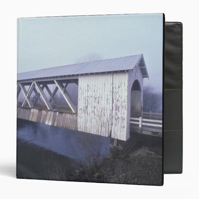 USA, Oregon. Gilkey covered bridge spans Binder (Front/Inside)