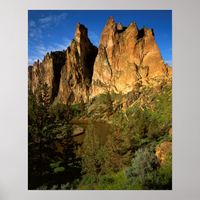 USA, Oregon, Granite Cliffs At Smith Rock State Poster (Front)
