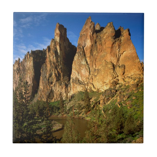 USA, Oregon, Granite Cliffs At Smith Rock State Tile (Front)