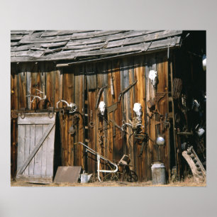 USA, Oregon, Harney County. Old livery stable Poster