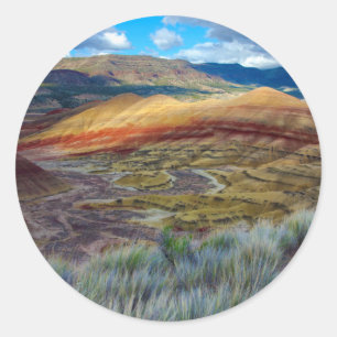 USA, Oregon. Landscape Of The Painted Hills Classic Round Sticker