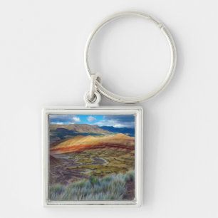 USA, Oregon. Landscape Of The Painted Hills Keychain