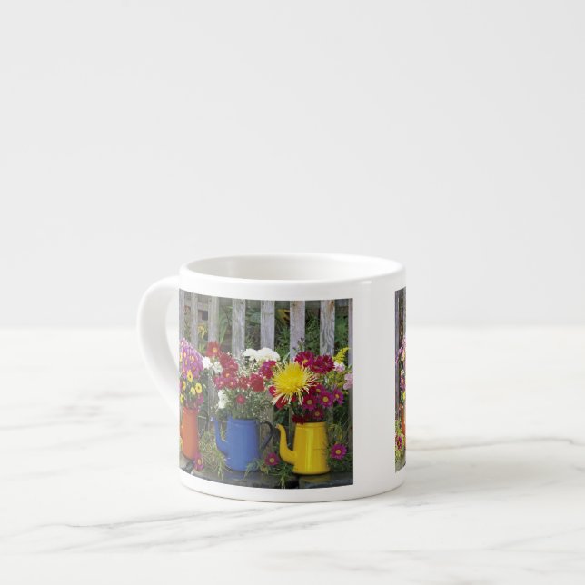USA, Oregon, Portland. Antique enamelware Espresso Cup (Front Left)