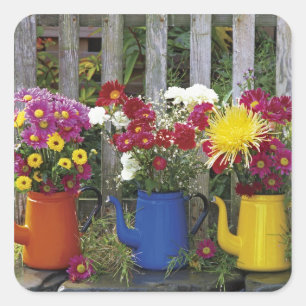 USA, Oregon, Portland. Antique enamelware Square Sticker