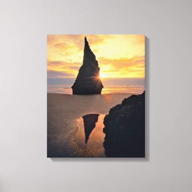 USA, Oregon. Rock Formation At Sunset Canvas Print (Front)