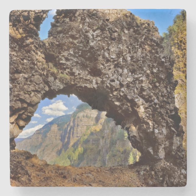 USA, Oregon. Rock Of Ages Arch In Columbia River Stone Coaster (Front)