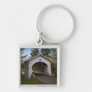 USA, Oregon, Scio, Hannah Bridge 2 Keychain