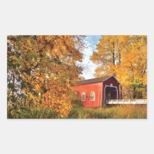 USA, Oregon. Shimanek Covered Bridge In Morning Sticker