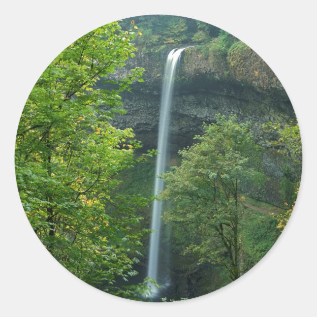 USA, Oregon, Silver Falls State Park Classic Round Sticker (Front)