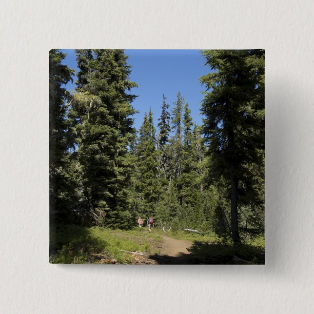USA, Oregon, Willamette National Forest, Fall 2 Inch Square Button (Front)