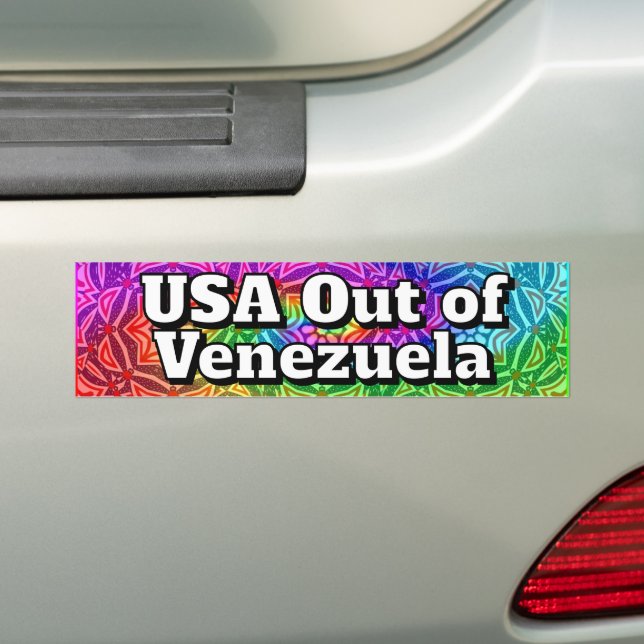 USA Out of Venezuela  Bumper Sticker (On Car)