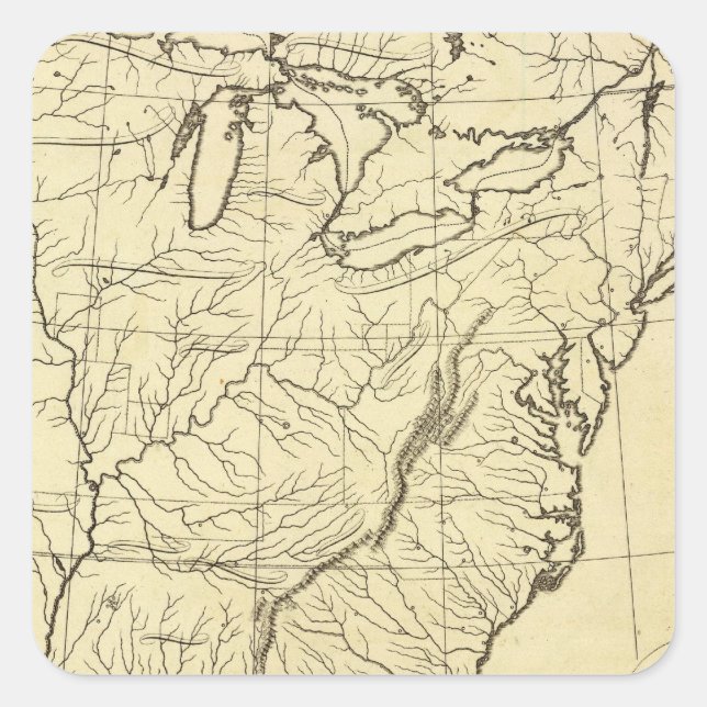 USA outline Square Sticker (Front)