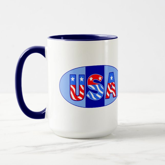 USA Oval  Coffee Mug (Left)