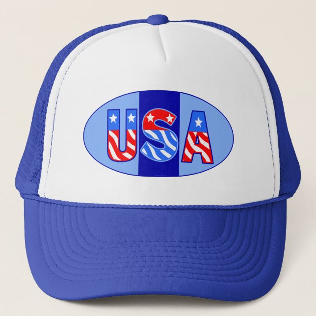 USA Oval Trucker Hat (Front)