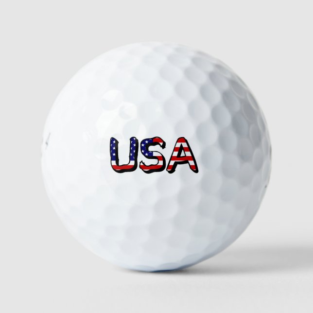USA overlaid on US Flag be6 gbcnt Golf Balls (Front)
