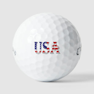 USA overlaid on US Flag css gbcnt Golf Balls