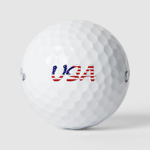 USA overlaid on US Flag cwb gbcnt Golf Balls