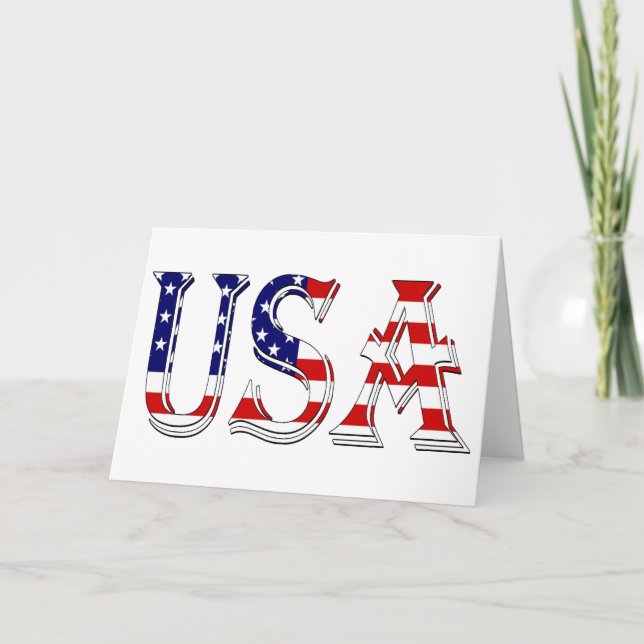 USA overlaid on US Flag gccnt Card (Front)