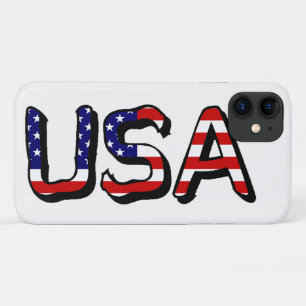 USA overlaid on US flag iphcn iPhone 11 Case