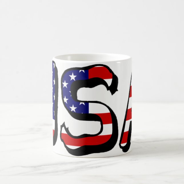 USA overlaid on US Flag mugcnt Coffee Mug (Center)