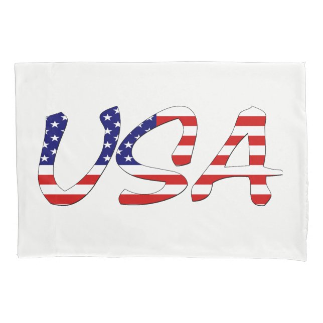 USA overlaid on US Flag pccnt Pillowcase (Front)