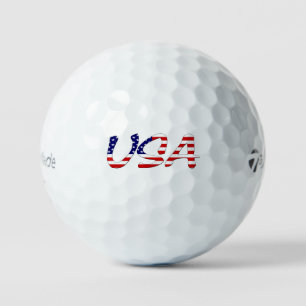 USA overlaid on US Flag tmtp5 gbcnt Golf Balls
