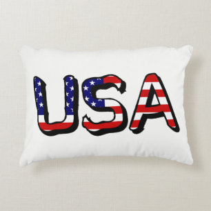 USA overlaid on US Flag tpcn Accent Pillow