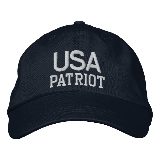 USA Patriot Embroidered Navy/White Hat (Front)