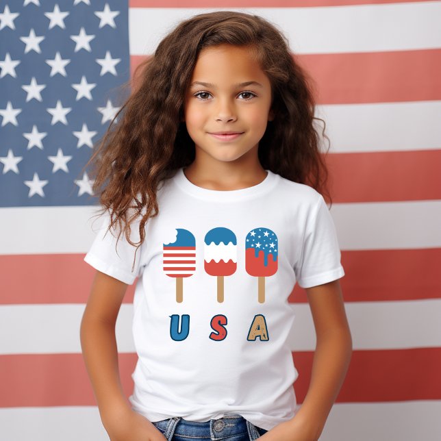 USA Patriot July 4th Independence Day Popsicles T-Shirt (USA July 4th Independence day popsicle Tshirt)