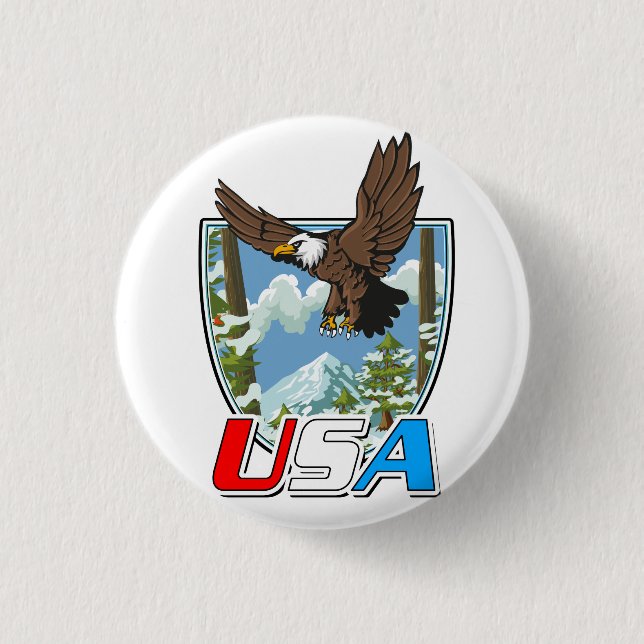 USA Patriot logo 1 Inch Round Button (Front)
