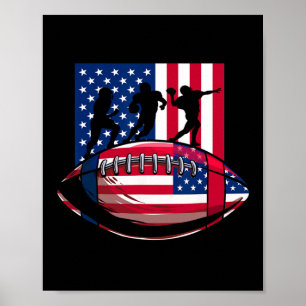 Usa Patriot Or American Football 4th Of July Ameri Poster
