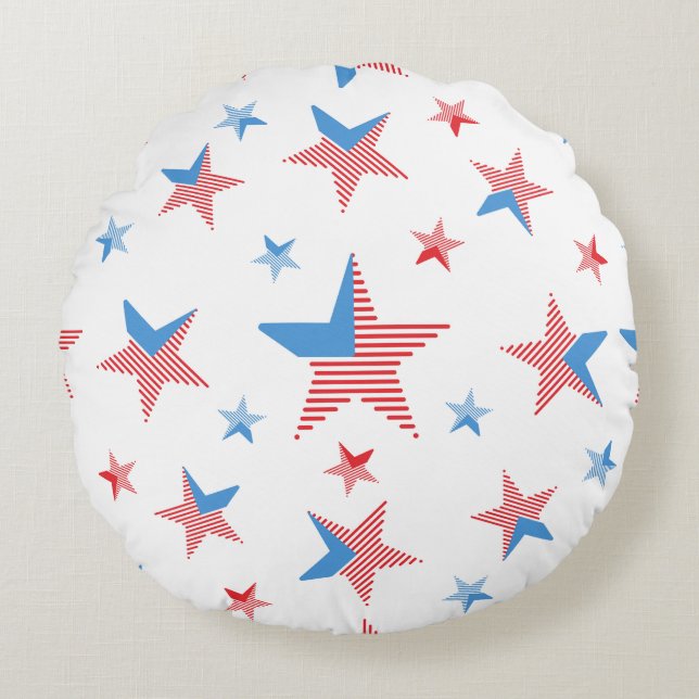 Usa Patriot Round Pillow (Front)