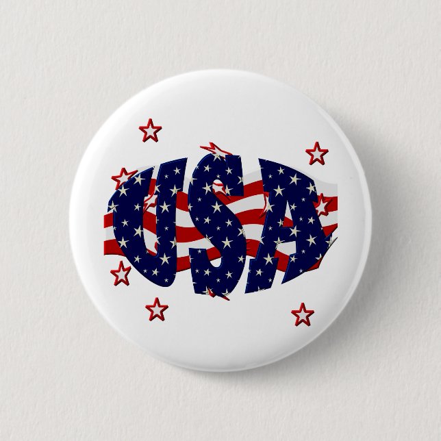 USA-Patriotic 2 Inch Round Button (Front)