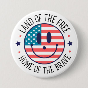 USA Patriotic 3 Inch Round Button