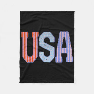 Usa Patriotic 4th Of July America Independence Day Fleece Blanket