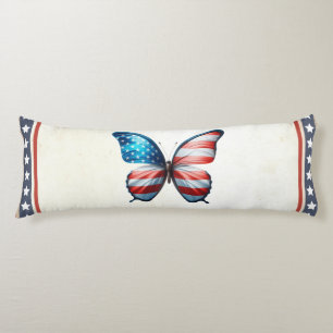USA/patriotic 4th of July butterfly Body Pillow