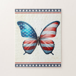 USA/patriotic 4th of July butterfly Jigsaw Puzzle